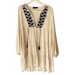 Zara Boho Long Sleeve Embroidered Dress